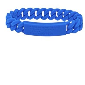Marc By Marc Jacobs Blue Standard Supply Braided Silicone Rubber Bracelet